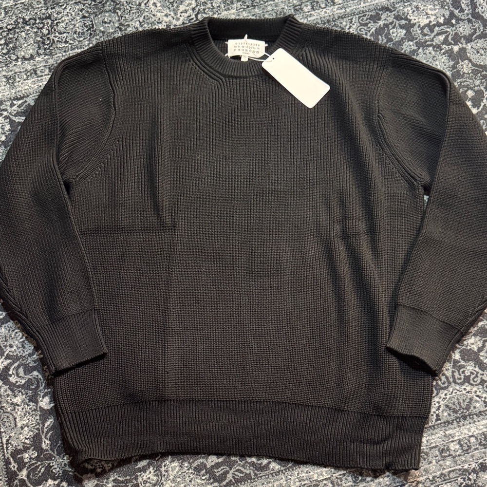 Maison Margiela Crewneck Men's Black Crewneck Sweater - Classic Knit